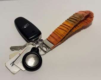 Burnt Orange Scrunchy Keychain, Wristlet strap scrunchie,  Accessories, gift, key fob