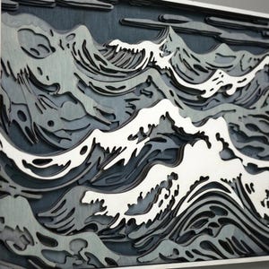 Parametric Wood Waves Wall Decor – 3D Abstract Wooden Sculpture, Acoustic Wall Art, Sound Diffuser for Living Room & Office