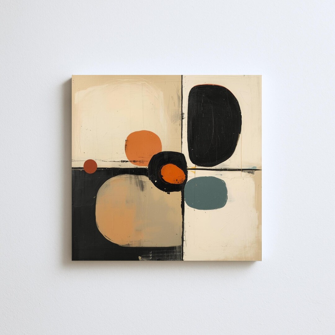 Square Abstract Modern Art Print - Minimalist Contemporary Painting ...