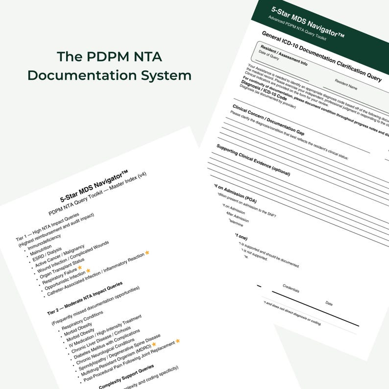 PDPM NTA Query Toolkit | MDS Coordinator Forms | Documentation ...