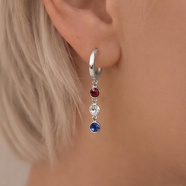 USA Patriotic Earrings,  4th of July Jewelry, American Flag Inspired Jewelry, Independence Day Gift