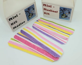 Felt Band-Aids: Colorful Candy Stripes Bandage 3 packs | Doctor Bandages | Pretend Play