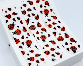 Felt Band Aids 3 size pack | Little White Ladybugs Garden | Felt Bandages | Fake Plasters