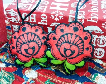 Felt Flowers Holiday Ornament
