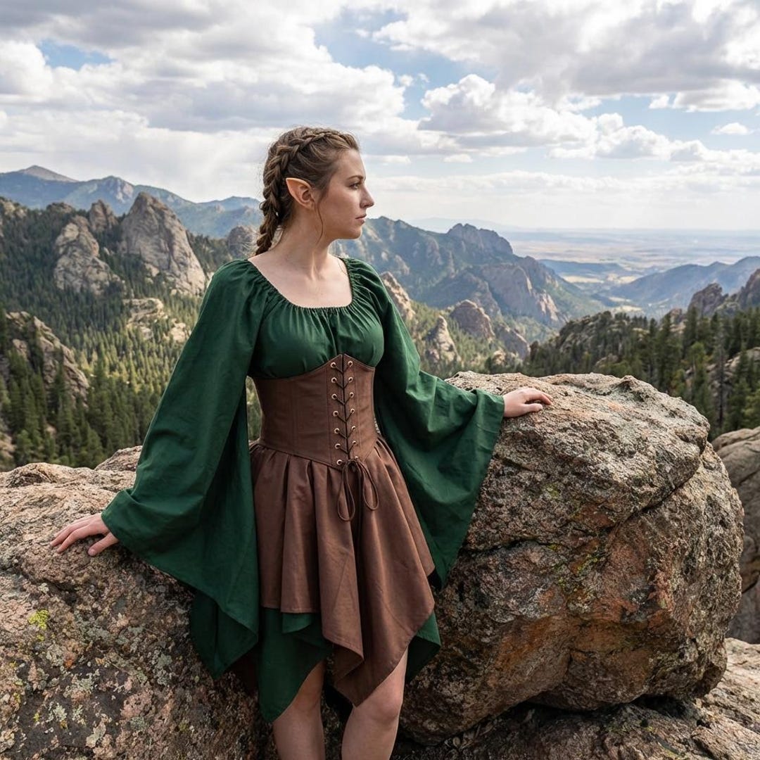 Modern Elf Robe Medieval Elven Outfit – Fantasy Elf Dress Set | Ren Faire & LARP ...