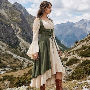 Cream Medieval Dress - Etsy UK