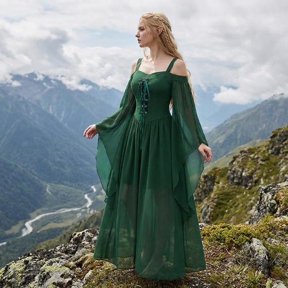 Elven Dress for Women Fantasy Elf Gown | Renaissance & Fairy Outfit - Etsy Israel Elven Dress for Women Fantasy Elf Gown | Renaissance & Fairy Outfit - Etsy Israel