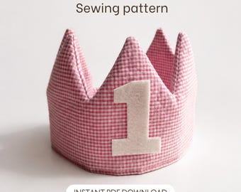 Birthday Crown Sewing Pattern: Reusable Fabric Crown with Numbers (PDF Download)