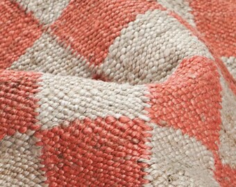 Handmade Oushak Runner Rug, Vintage Turkish Hallway Carpet, Muted Geometric Design