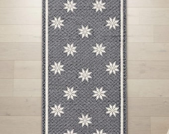 Handmade Oushak Runner Rug, Muted Geometric Turkish Hallway Carpet, Yellow Custom Size grey colour Premium Looking