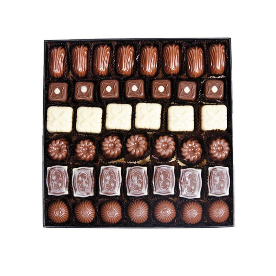 Assorted Chocolate Collection Box – 42 Piece Gourmet Praline, Caramel ...