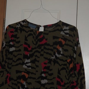Vintage 1980s New Wave Tiger Animal Print Blouse