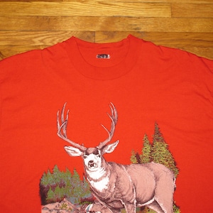 Rare Vintage 1980s Deer Nature T Shirt