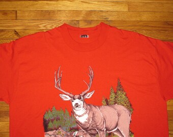 Rare Vintage 1980s Deer Nature T Shirt