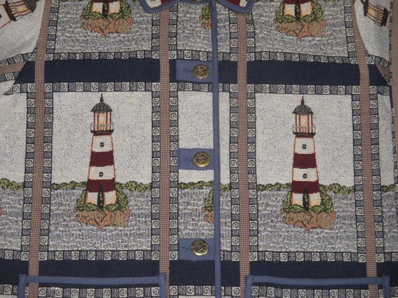 Rare Vintage 1990s Blair Lighthouse Patchwork Cho… - image 3