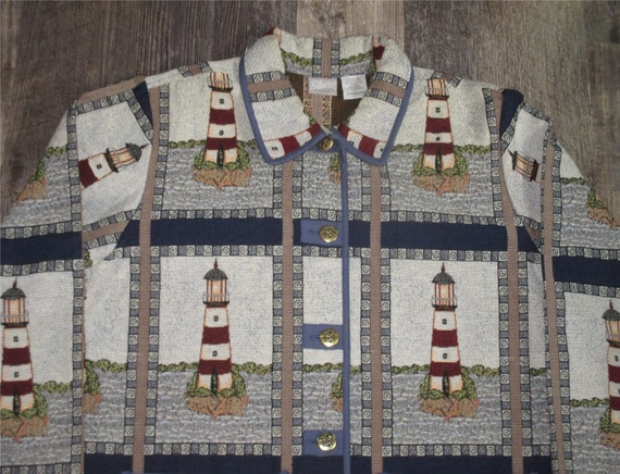 Rare Vintage 1990s Blair Lighthouse Patchwork Cho… - image 1