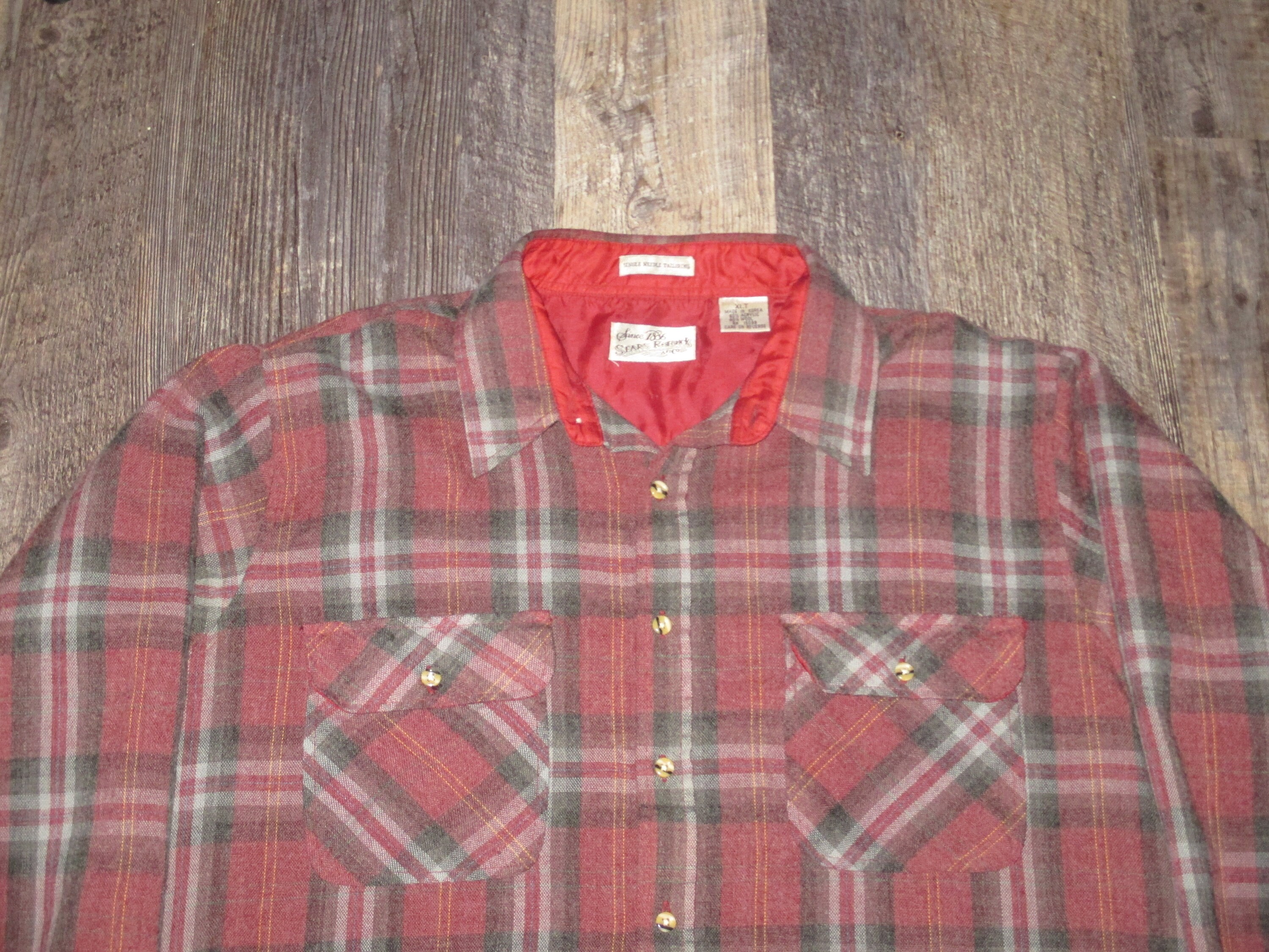 Vintage 1970s - 1980s Sears Roebuck Wool Flannel Shirt - Etsy