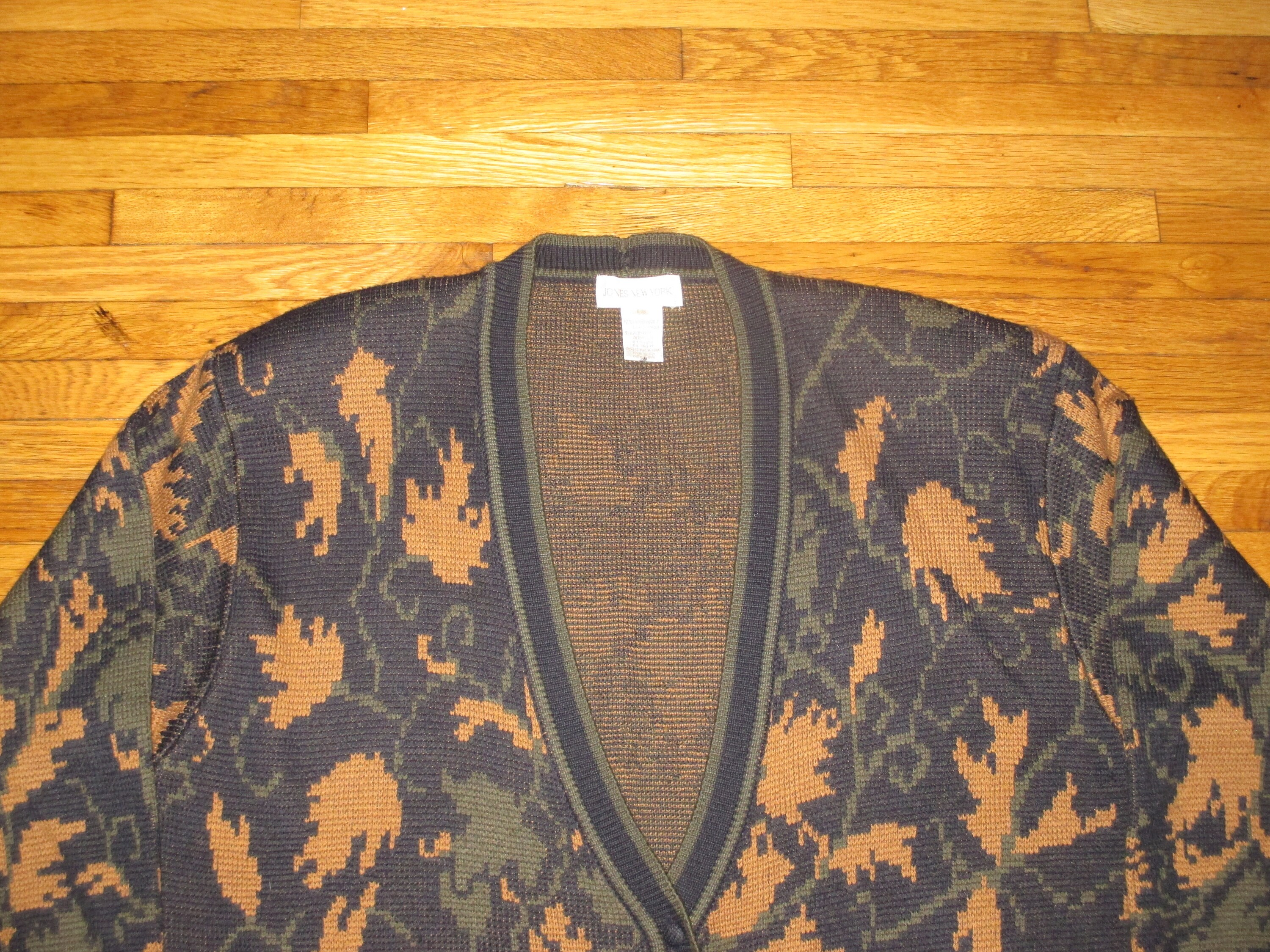 Vintage 1990s Jones New York Wool Knit Cardigan Sweater - Etsy