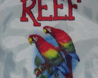 Rare NOS Vintage 1989 The Reef Parrots Tropical Coach Bomber Jacket