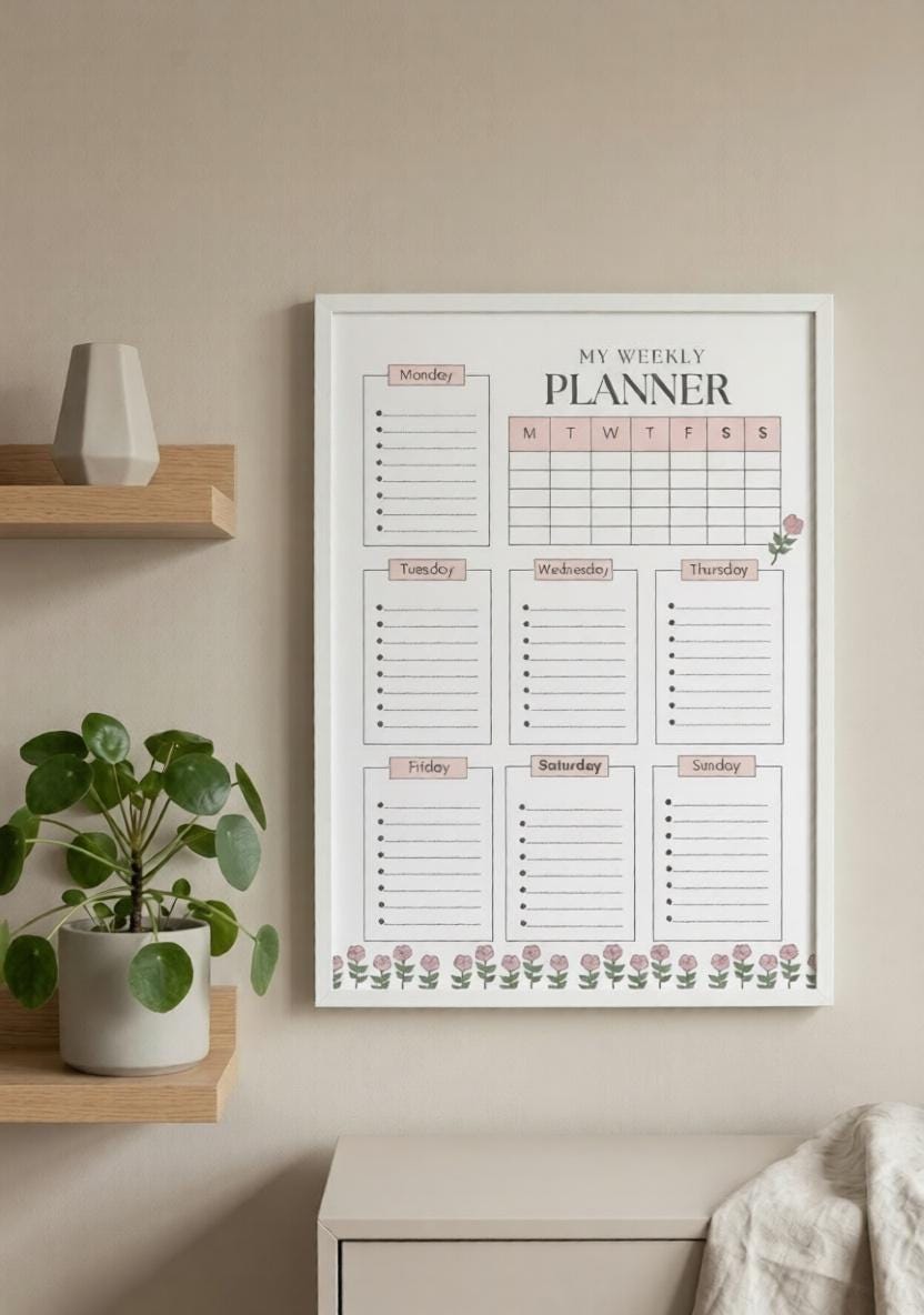 Editable Weekly Planner Printable | Canva Weekly Schedule | Minimal ...