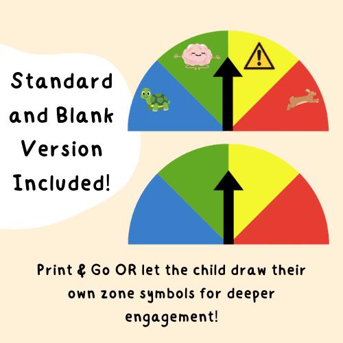Speedometer Regulation Zones of Regulation Speedometer | Visual Emotional Regulation Tool ...
