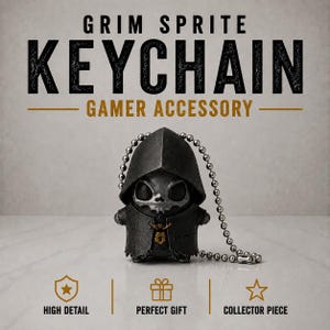 Grim Sprite 3D Printed Keychain | Battle Royale Gamer Mysterious Sprite Accessory