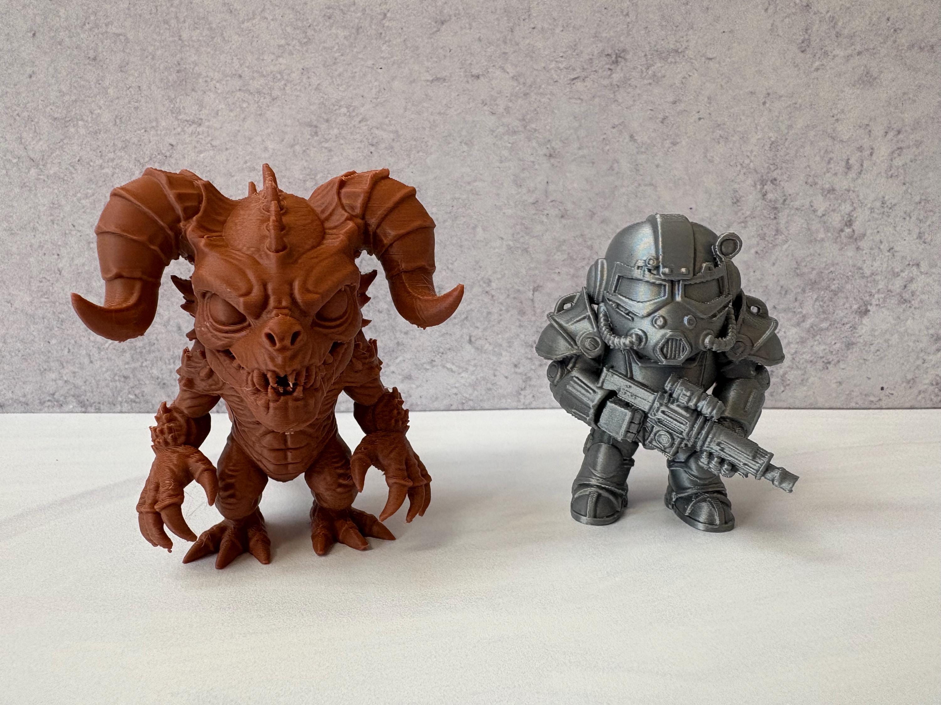 Fallout T-60 Power Armor & Deathclaw 3D Printed Figurine Set - Etsy