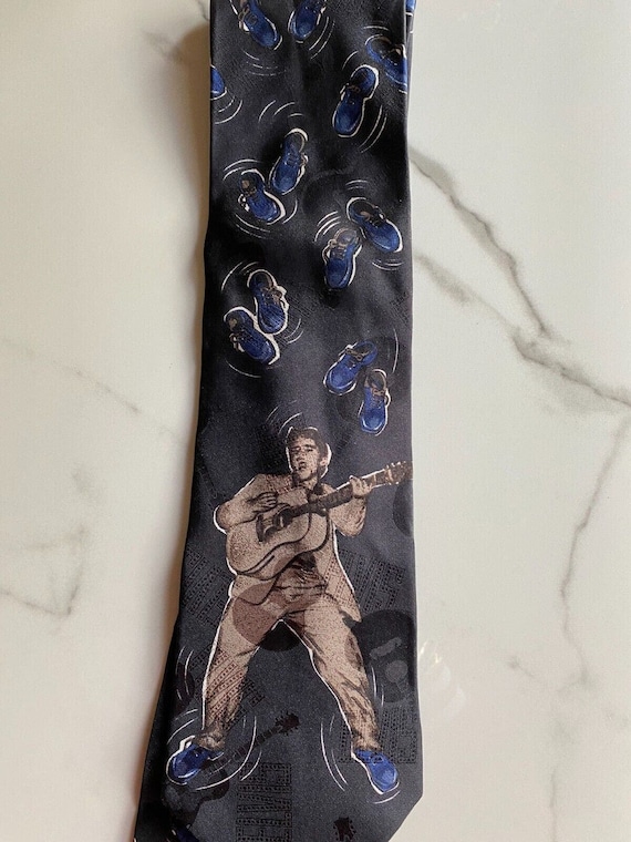 VTG ELVIS PRESLEY Tie Blue Suede Shoes Superba The