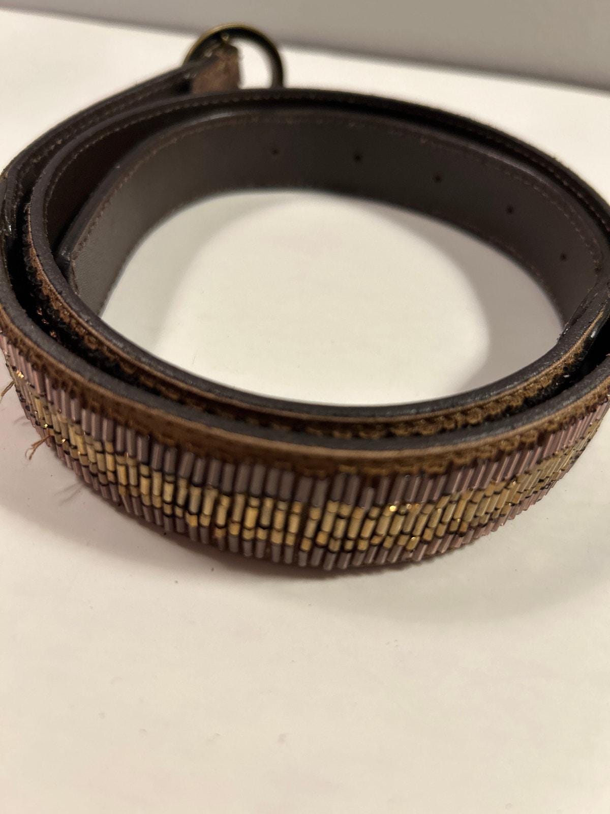 Jessica Simpson: Genuine Leather Woven Belt w/Bronze Buckle & Iridescent Finish Jessica Simpson Leather Belts for Women | Mercari main image 3