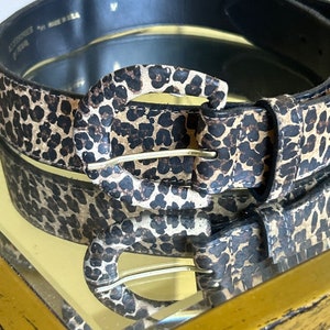 Y2K Leopard Print Belt – Grunge Animal Print Faux Fur Belt