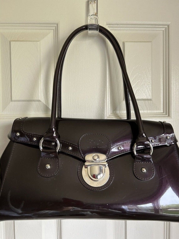 Beijo Purse Handbag Plum Shiny Patent Vinyl