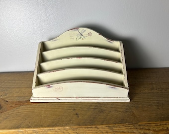 Shabby Chic Briefhalter aus Holz British Farmhouse Design