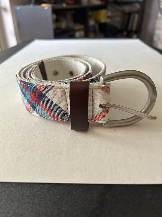 Aeropostale Plaid Belt Red White and Blue Size Small Etsy