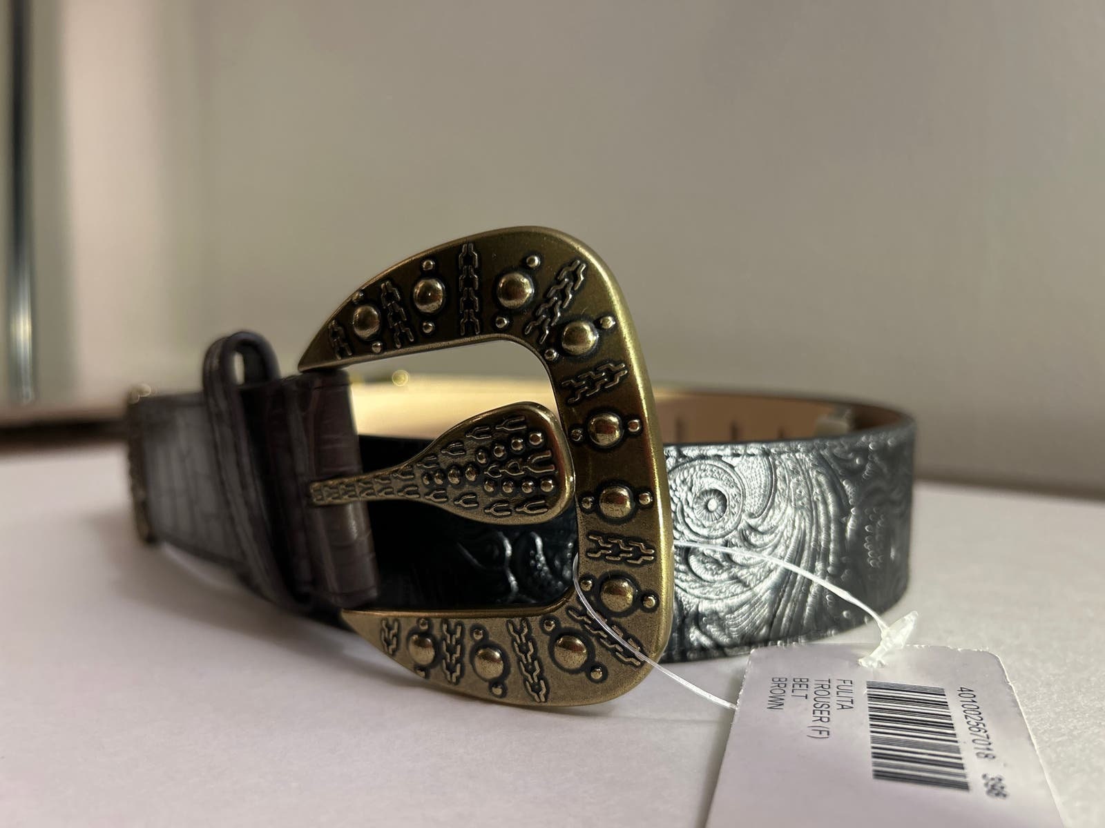 Chicos Genuine Leather Belt Number 79984 Leopard Print 
