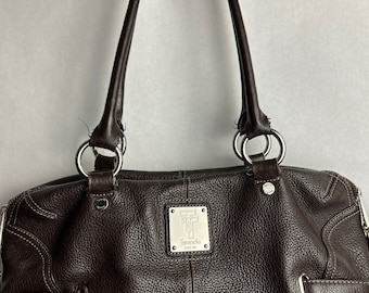 Tignanello Handbag Purse Y2K baguette brown leather