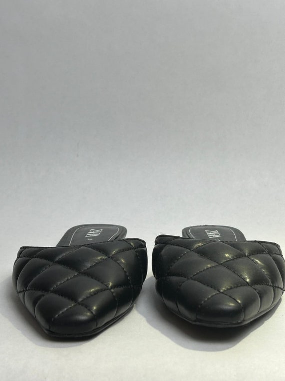 VTG Zara shoes black quilted mules 7.5