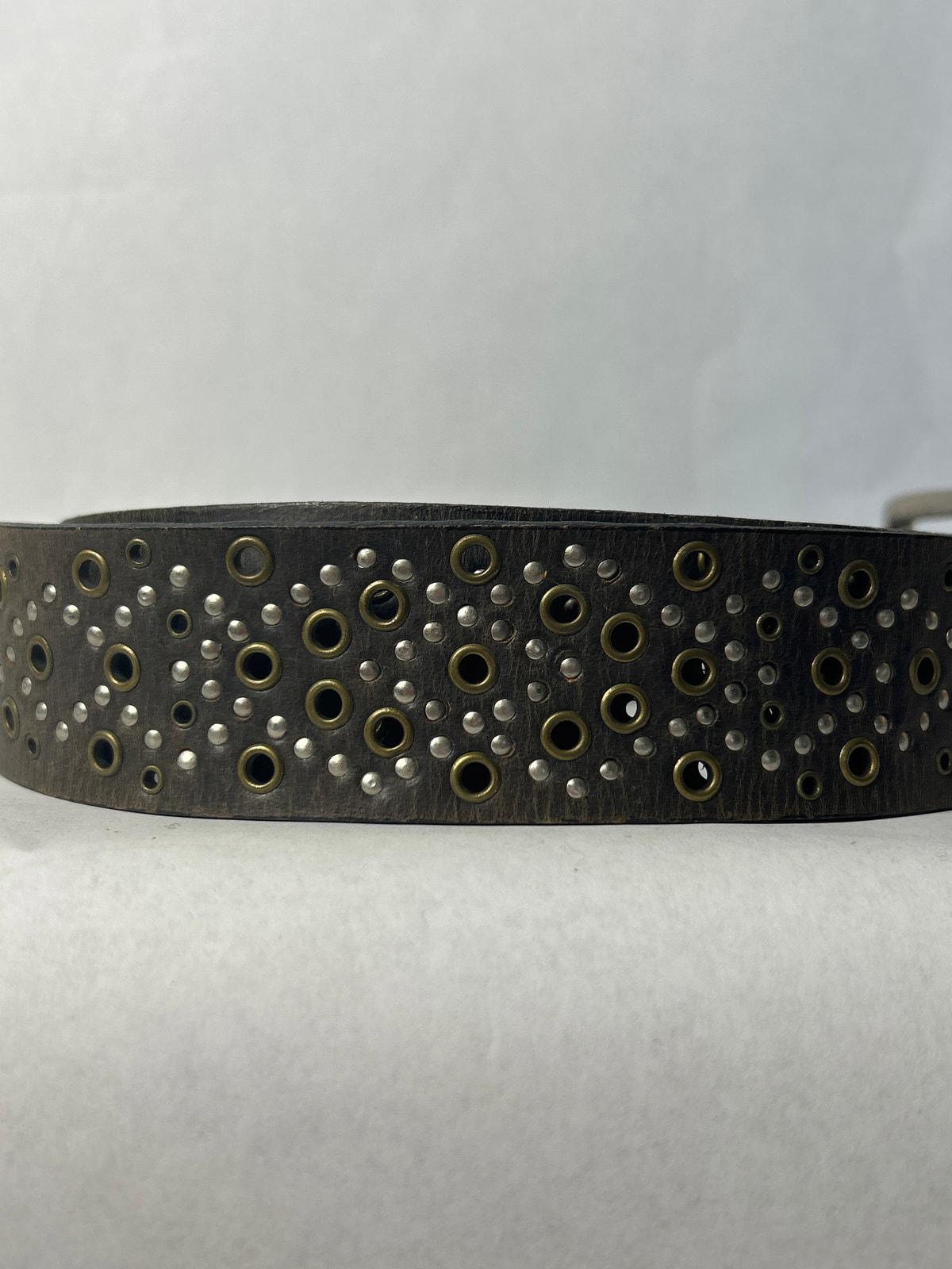 Calvin Klein Vintage Suede Leather Studded Utility Belt Vintage Calvin Klein Belt Leather Large Black Distressed  main image 2