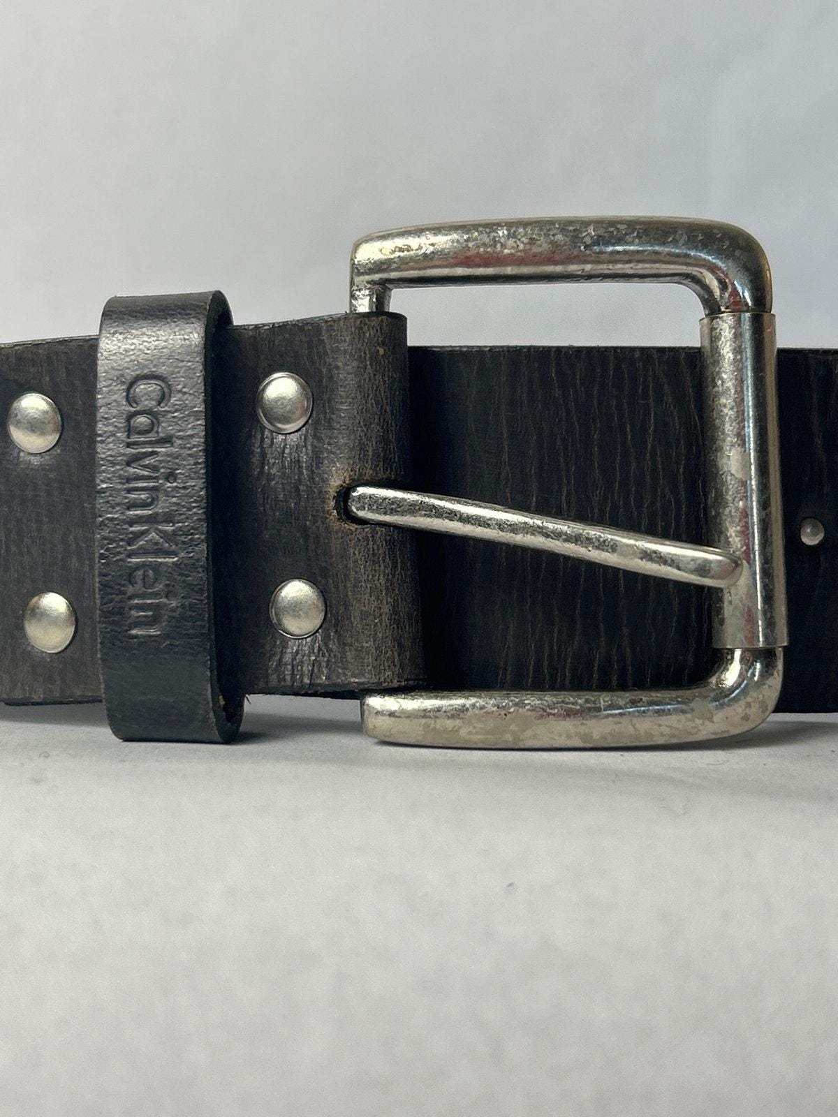Vintage Calvin Klein Belt Leather Large Black Distressed  display picture 2
