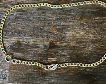 Vintage Belt Gold Chain Link Belt with Rhinestones