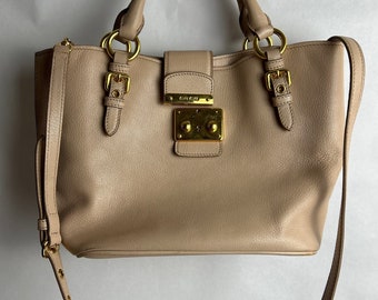 Authentische Miu Miu Handtasche, Crossbody Tasche Geldbörse, Beige