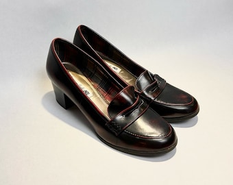 Black glossy loafers American Eagle chunky heel