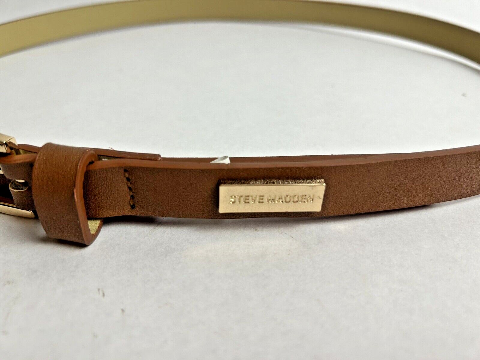 Vintage Steve Madden classic tan leather belt with silver buckle size XL‎ Vintage Steve Madden classic‎ tan leather belt with silver  main image 2
