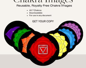 Set de arte para la sanación de los 7 chakras / Descargas digitales sin regalías para profesionales y creadores