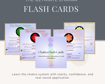Tarjetas didácticas del sistema de chakras / Tarjetas digitales editables para practicantes y estudiantes