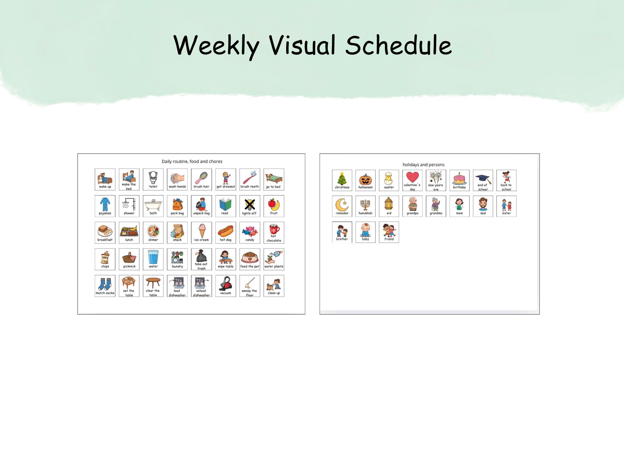 Weekly Visual Schedule for Kids | Printable Daily Routine Chart ...
