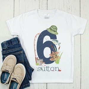 Personalized Fishing Birthday Shirt - Custom Boy Tee - Custom Girl Tee- Name Kids Shirt - Cute Fish Shirt- Fishing Name Toddler Shirt