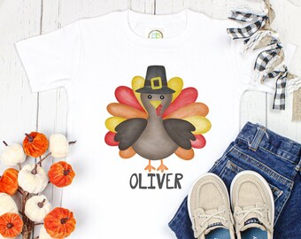 Personalized Turkey Toddler Shirt - Custom Thanksgiving Name Tee