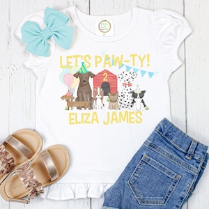 Personalized Puppy Dog Birthday Name Shirt -Custom Girl Tee- Name Kids Shirt - Custom Boy Shirt- Monogram Toddler Shirt