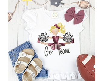 Personalized Cheerleader Team Name Shirt - Custom Boy Tee - Custom Girl Tee- Name Kids Shirt - Cute Fall Shirt- Football Name Toddler Shirt