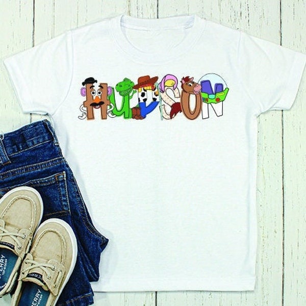 Personalized Toy Character Name Shirt - Custom Boy Tee - Custom Girl Tee- Name Kids Shirt - Cute Fish Vacation Shirt